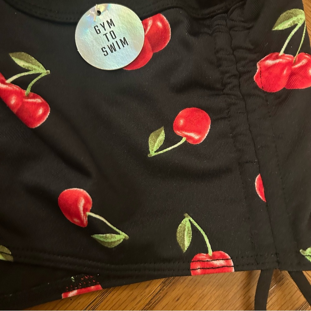 🍒 Gym to Swim Cherries PINK Victoria's Secret Black Cherry Bikini - Picture 8 of 15